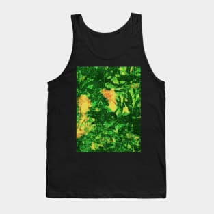 Bleach art green abstract leaves Tank Top